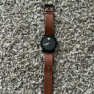 Movado Leather strap watch